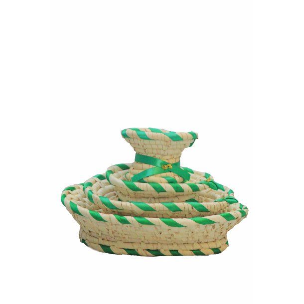 Ethiopian &amp; Eritrean traditional basket set (green)