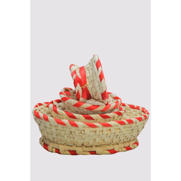 Ethiopian &amp; Eritrean traditional basket set (red)